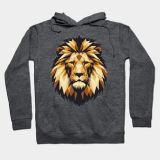 Lion Portrait Low Poly African Safari Big Five Hoodie